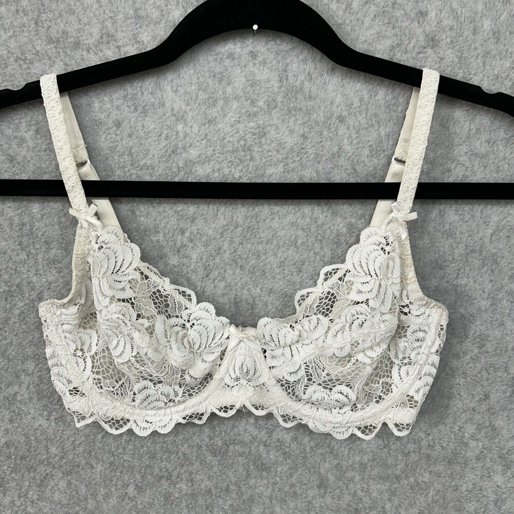 Adore Me Women’s Size 32DD White Lace Underwire Bra/Bralette